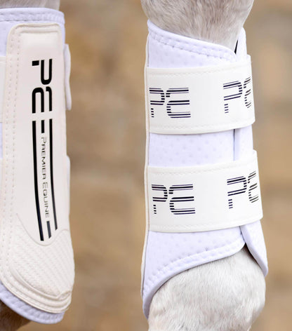 Premier Equine Air Velox Single Locking Brushing Boots White - N P Equestrian & Pet Supplies Ltd 