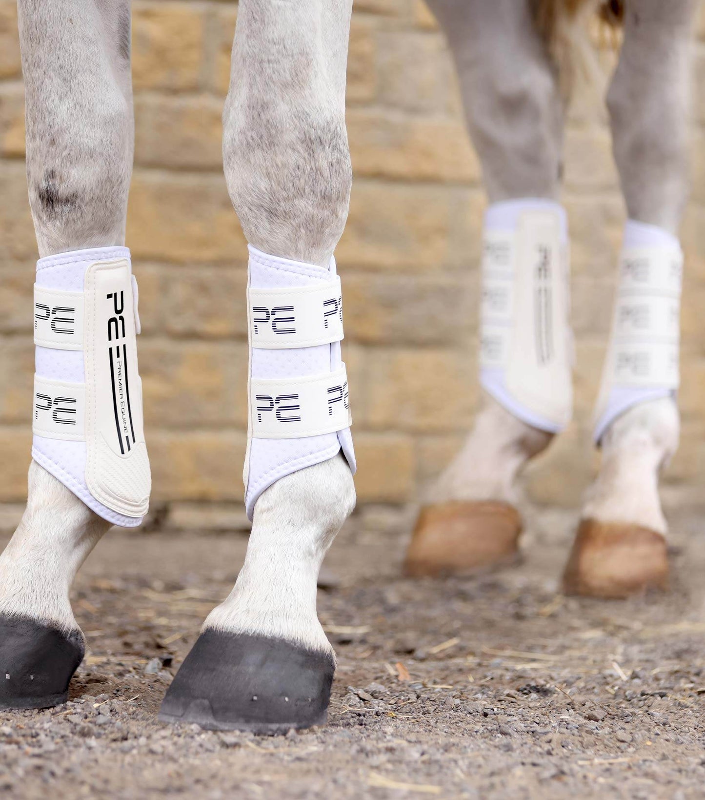 Premier Equine Air Velox Single Locking Brushing Boots White - N P Equestrian & Pet Supplies Ltd 