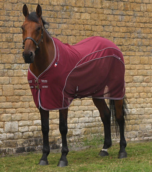 Premier Equine Airtech Mesh Horse Cooler Rug Burgundy - N P Equestrian & Pet Supplies Ltd 