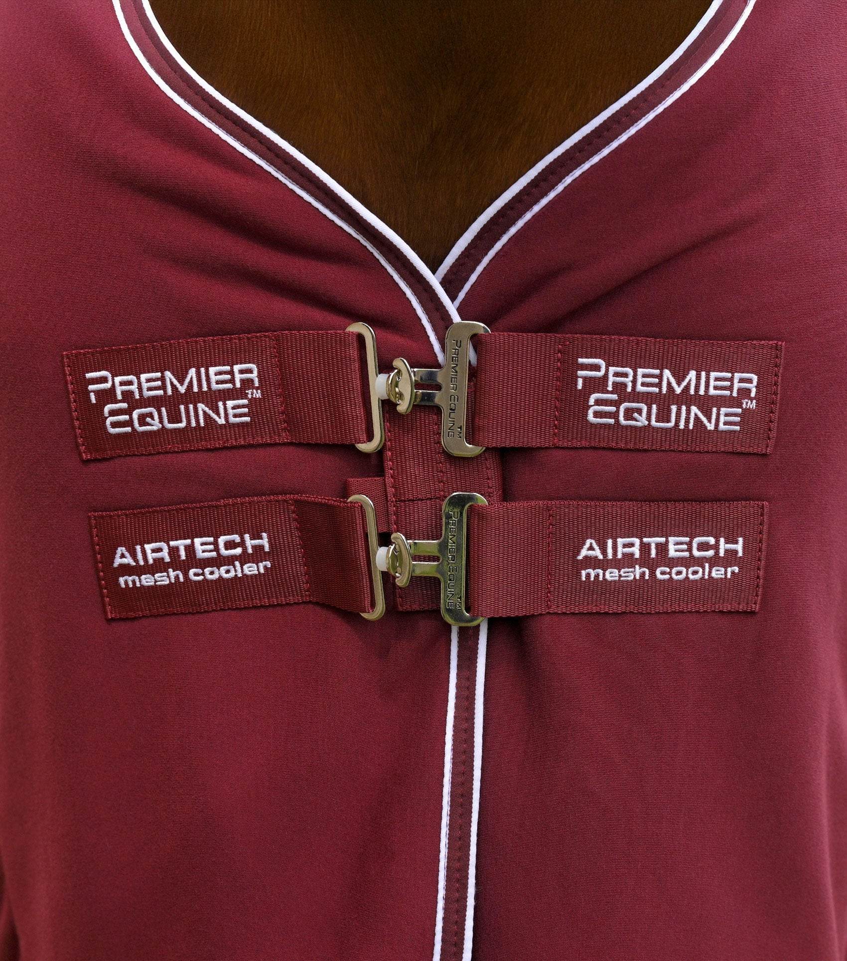 Premier Equine Airtech Mesh Horse Cooler Rug Burgundy - N P Equestrian & Pet Supplies Ltd 