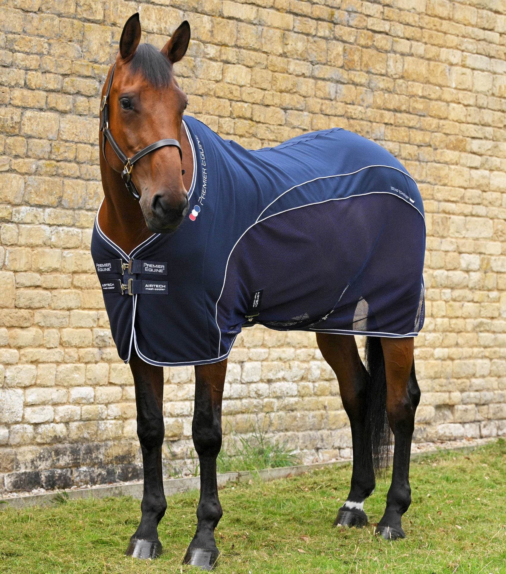 Premier Equine Airtech Mesh Horse Cooler Rug Navy - N P Equestrian & Pet Supplies Ltd 