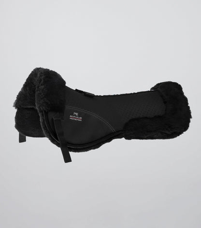 Premier Equine Airtechnology Shockproof Wool Saddle Pad - Half Pad Black/Black Wool