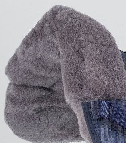 Premier Equine Airtechnology Shockproof Wool Saddle Pad - Half Pad Navy/Grey Wool