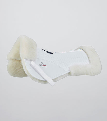 Premier Equine Airtechnology Shockproof Wool Saddle Pad - Half Pad White/Natural Wool