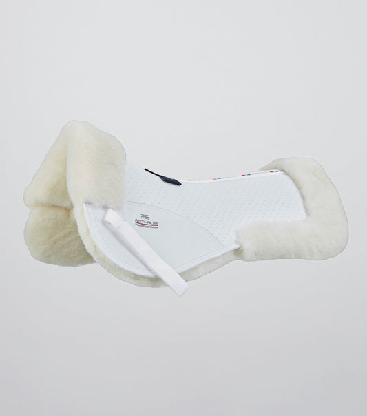 Premier Equine Airtechnology Shockproof Wool Saddle Pad - Half Pad White/Natural Wool
