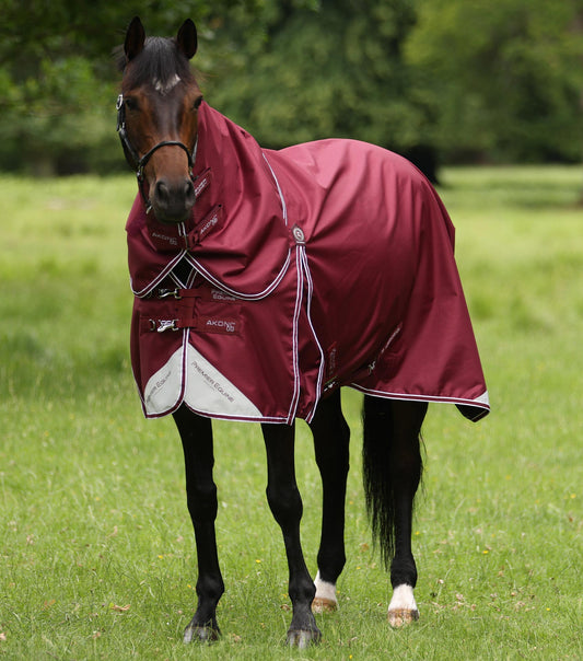 Premier Equine Akoni 0g Turnout Rug with Classic Neck Cover Wine