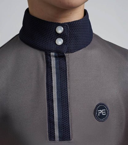 Premier Equine Mini Amia Girl's Technical Short Sleeve Riding Top Grey - N P Equestrian & Pet Supplies Ltd 