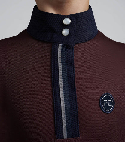 Premier Equine Mini Amia Girl's Technical Short Sleeve Riding Top Wine - N P Equestrian & Pet Supplies Ltd 