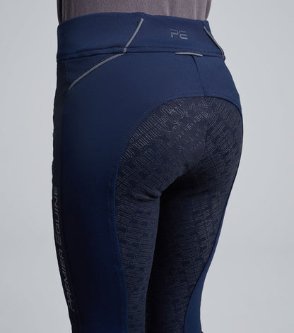 Premier Equine Astrid Girls Full Seat Gel Pull On Riding Tights Navy