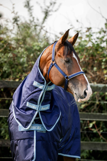 Bucas 0g Atlantic Exclusive Light Turnout Rug with Neck - Navy/Blue