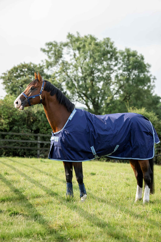 Bucas 0g Atlantic Exclusive Light Standard Neck Turnout Rug - Navy/Blue