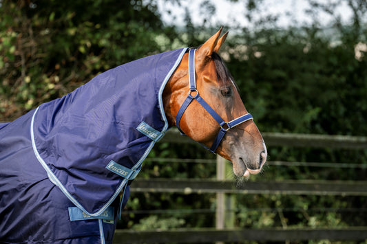 Bucas Atlantic Exclusive Combi 150g Turnout Neck Cover - Navy/Blue