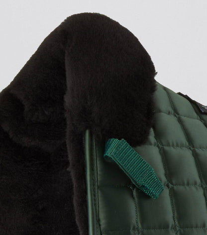 Premier Equine Atlantis CC Satin Wool Dressage Square Olive/Black Wool