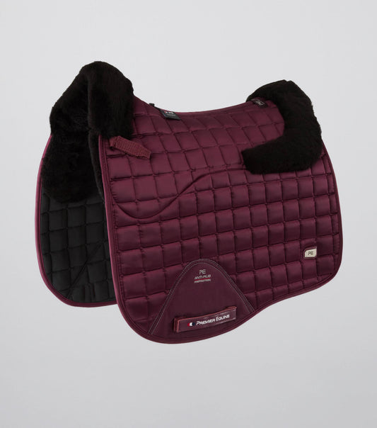 Premier Equine Atlantis CC Satin Wool Dressage Square Wine/Black Wool