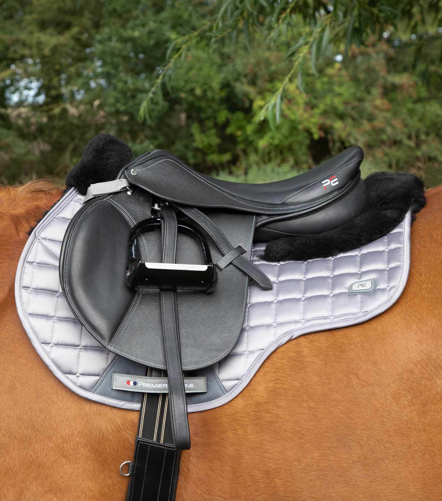 Premier Equine Atlantis CC Satin Wool GP/Jump Square Grey/Black Wool