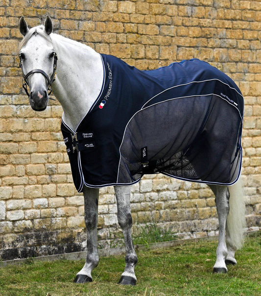 Premier Equine Atlas Mesh Horse Cooler Rug Navy - N P Equestrian & Pet Supplies Ltd 