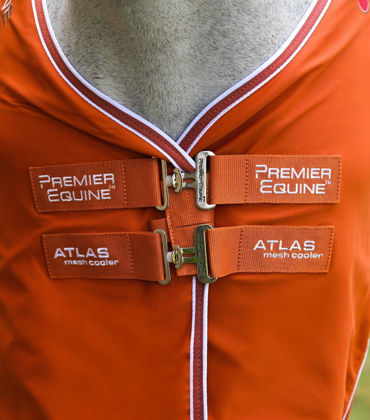 Premier Equine Atlas Mesh Horse Cooler Rug Burnt Orange - N P Equestrian & Pet Supplies Ltd 