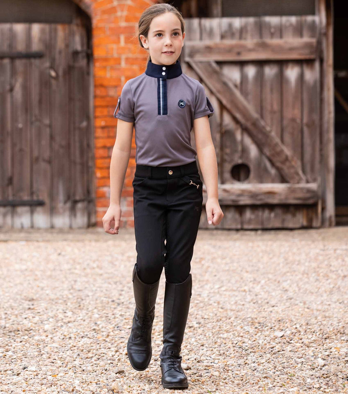 Premier Equine Brava Girls Full Seat Gel Riding Breeches Black