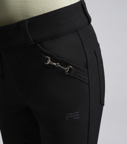Premier Equine Brava Girls Full Seat Gel Riding Breeches Black