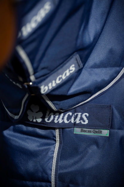 Bucas Quilt Combi 150g Stable Neck Cover - Navy/Silver
