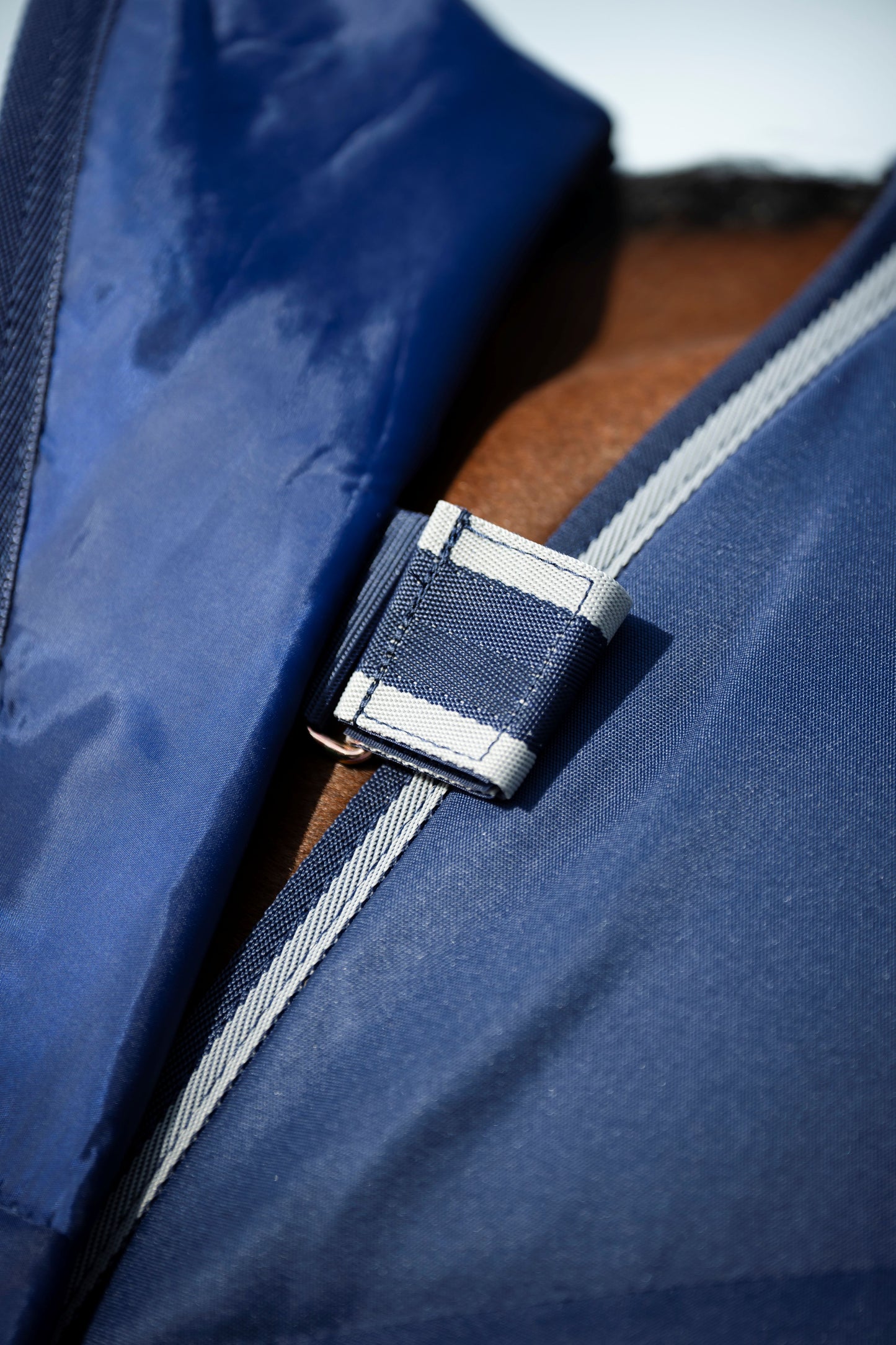 Bucas Quilt Combi 150g Stable Neck Cover - Navy/Silver