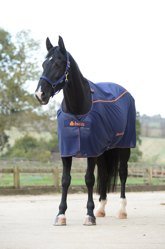 Bucas Therapy Mesh Cooler Rug - Navy/Orange