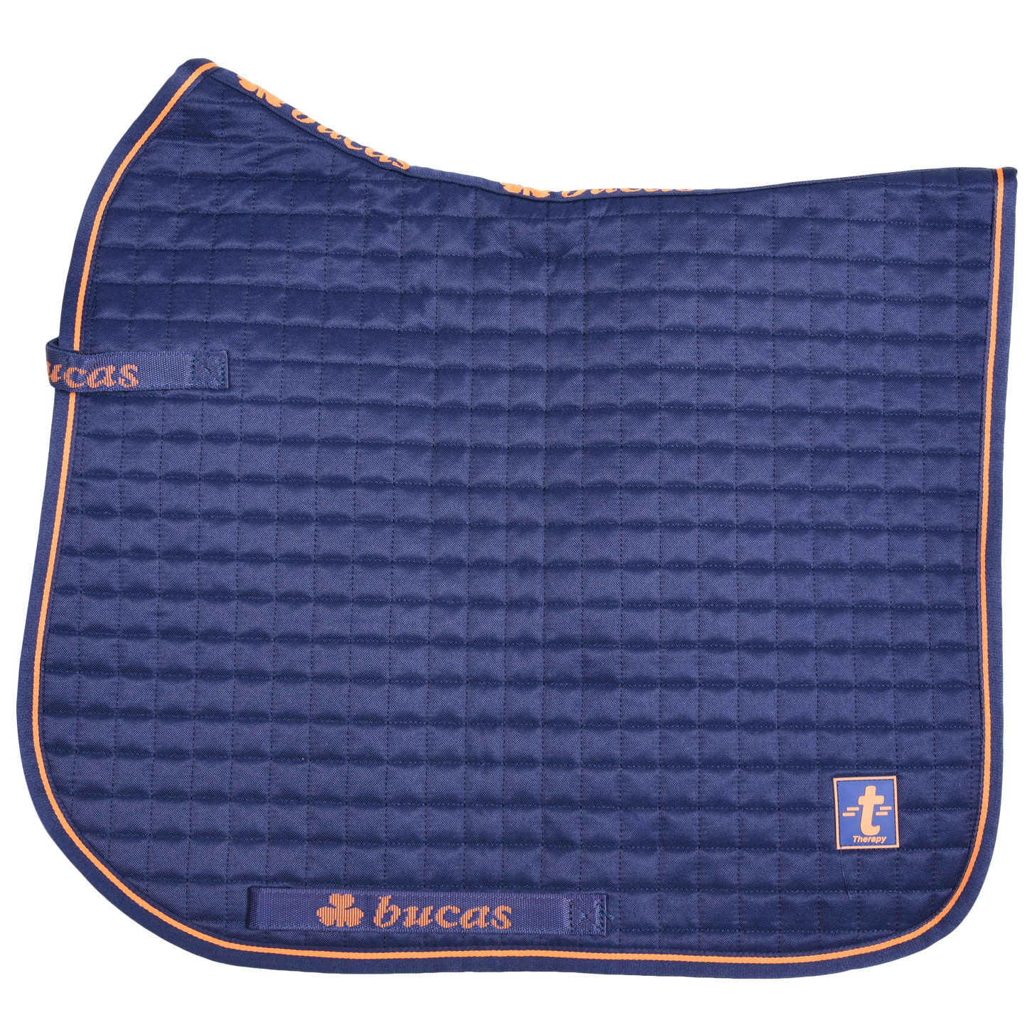 Bucas Therapy Dressage Saddle Pad - Navy/ Orange