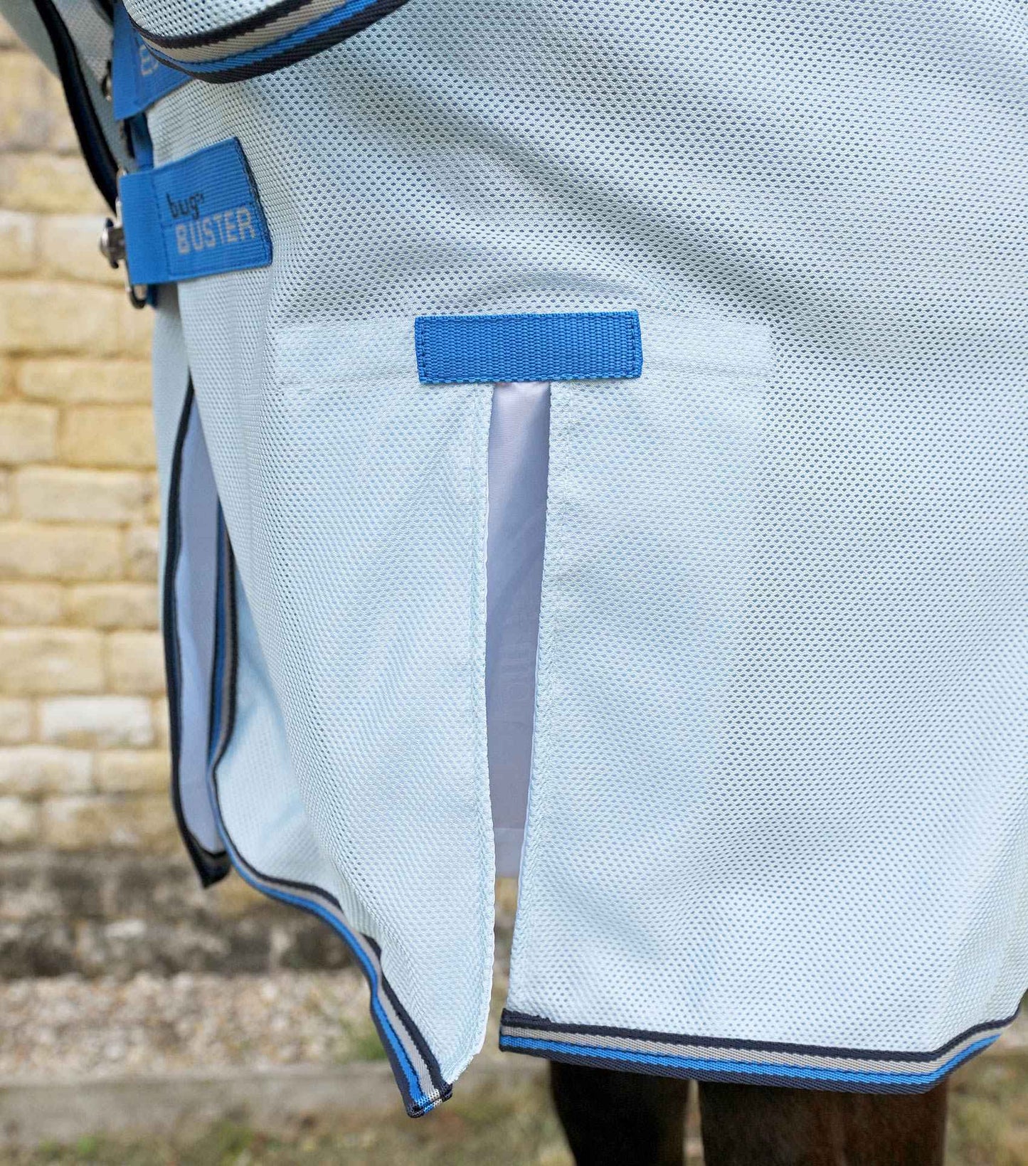 Premier Equine Bug Buster Fly Rug with Detachable Neck and Belly Flap - Blue
