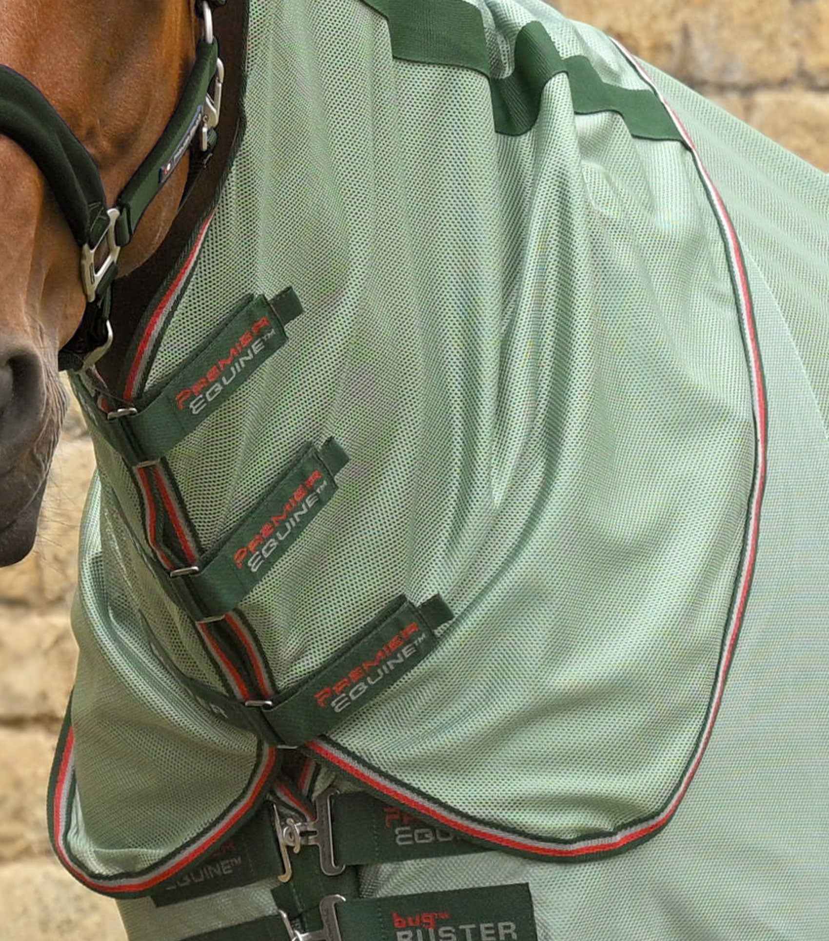 Premier Equine Bug Buster Fly Rug with Detachable Neck and Belly Flap - Mint Green