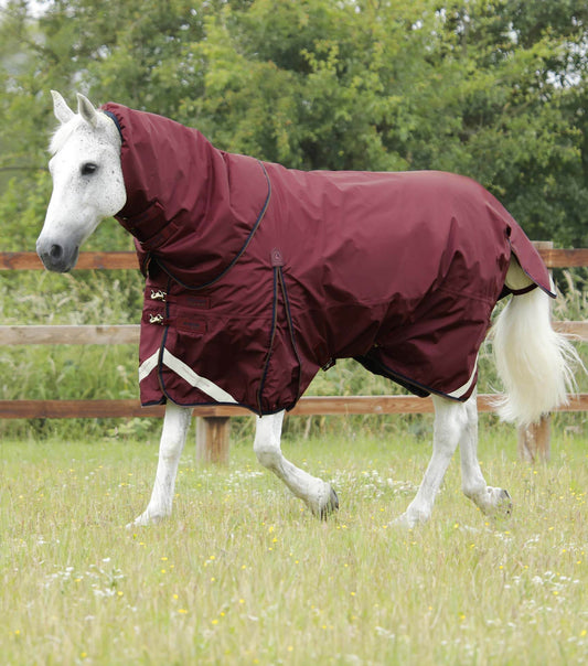 Premier Equine Buster 400g Turnout Rug with Snug-Fit Neck Cover Burgundy - N P Equestrian & Pet Supplies Ltd 