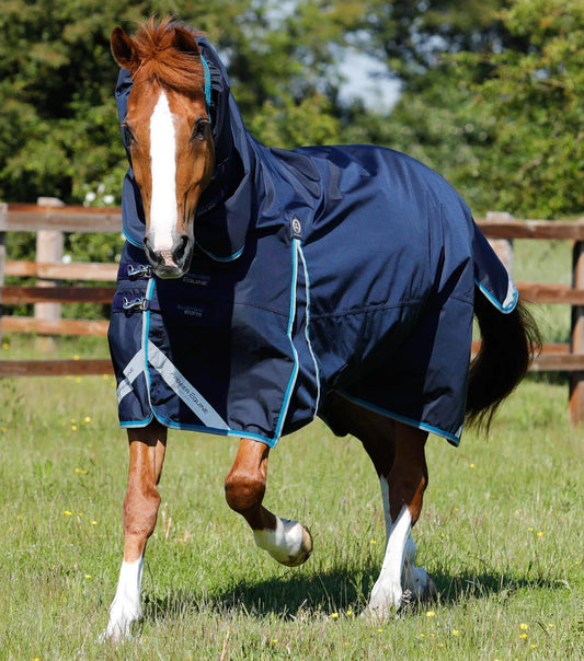Premier Equine Buster Storm 100g Combo Turnout Rug with Snug-Fit Neck Navy - N P Equestrian & Pet Supplies Ltd 