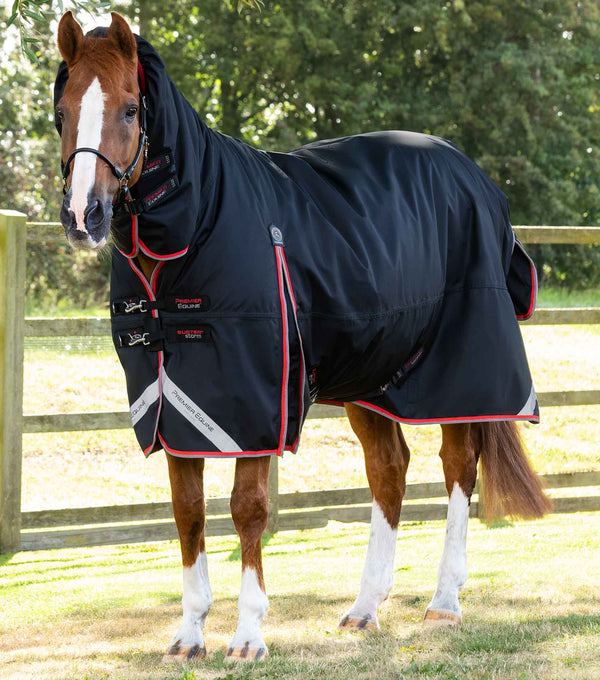Premier Equine Buster Storm 400g Combo Turnout Rug with Snug-Fit Neck Black - N P Equestrian & Pet Supplies Ltd 