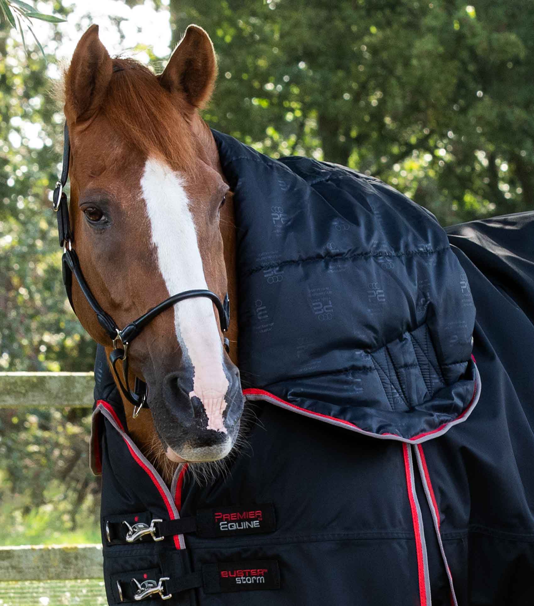 Premier Equine Buster Storm 400g Combo Turnout Rug with Snug-Fit Neck Black - N P Equestrian & Pet Supplies Ltd
