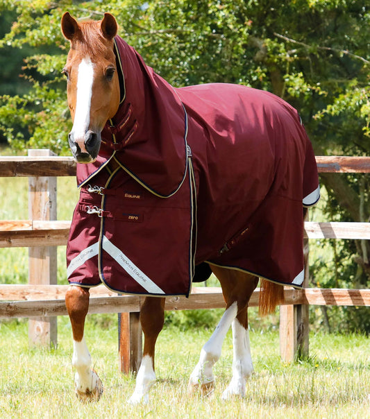 Premier Equine Buster Zero Turnout Rug with Classic Neck Cover - Burgundy