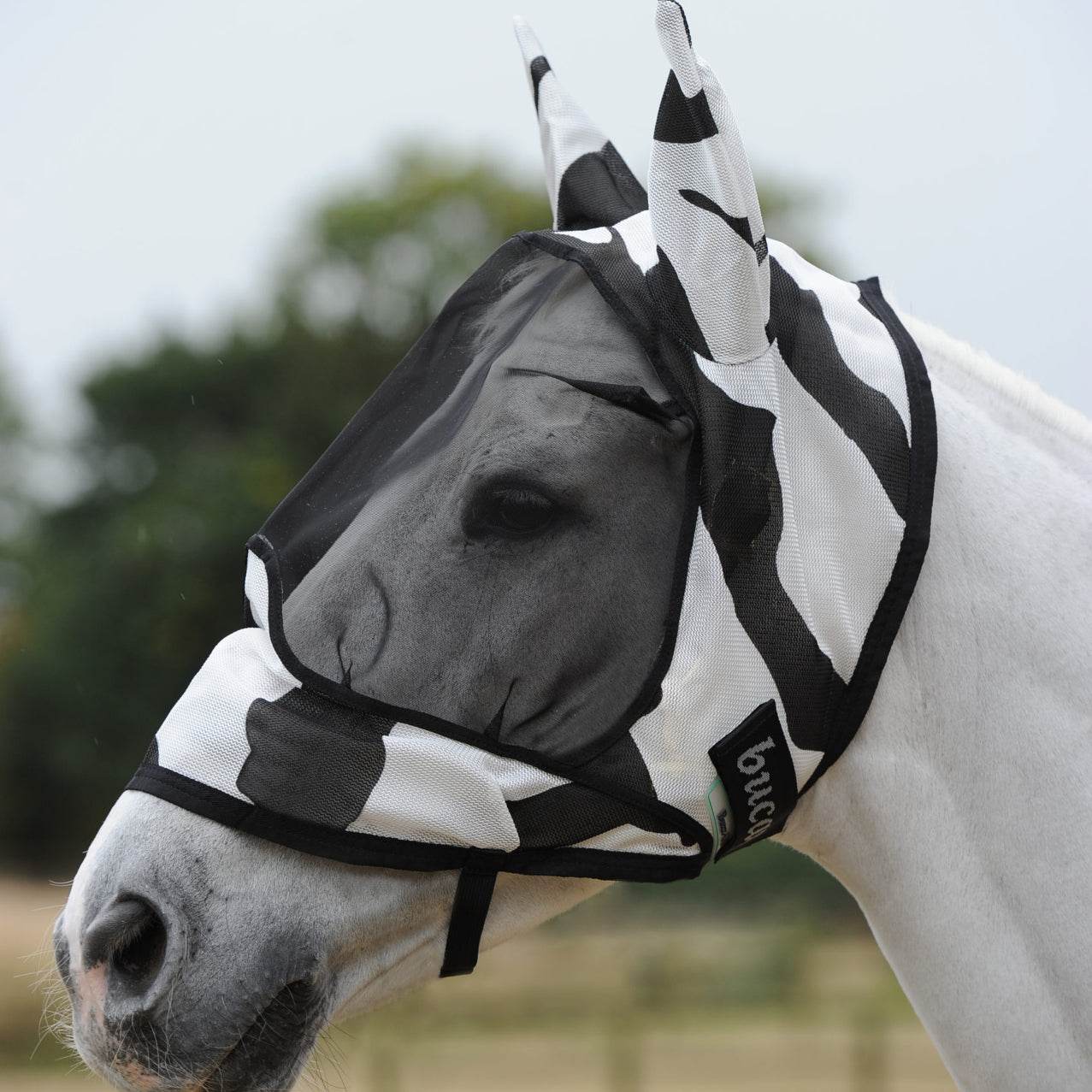 Bucas Buzz-Off Deluxe Zebra Fly Mask - N P Equestrian & Pet Supplies Ltd 