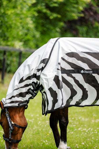 Bucas Buzz-Off Rain Zebra Fly Rug With Detachable Neck