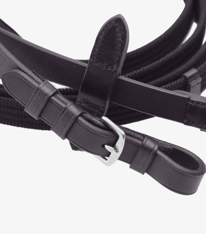 Premier Equine Caloveto Web Reins Brown - N P Equestrian & Pet Supplies Ltd 