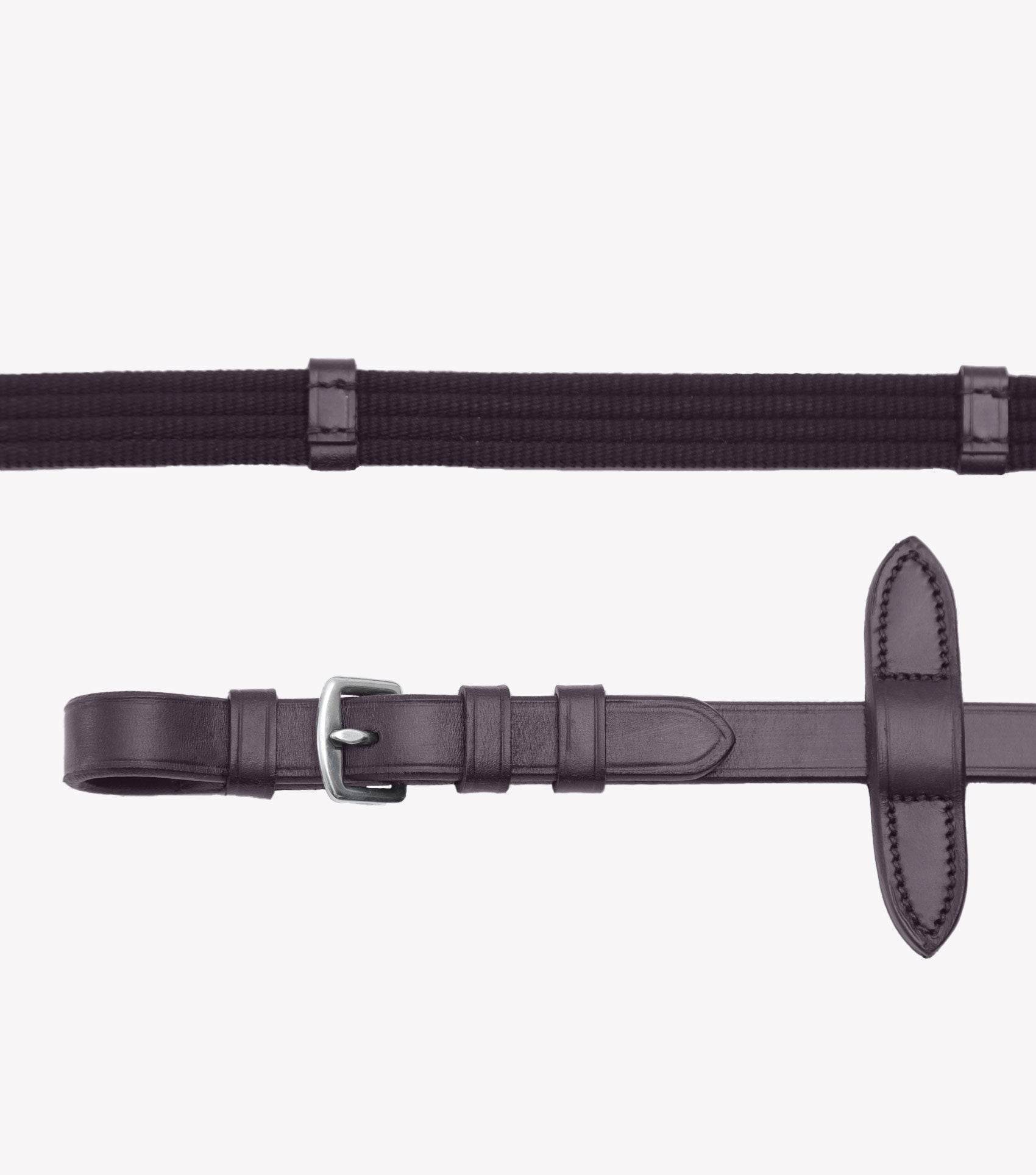 Premier Equine Caloveto Web Reins Brown - N P Equestrian & Pet Supplies Ltd 