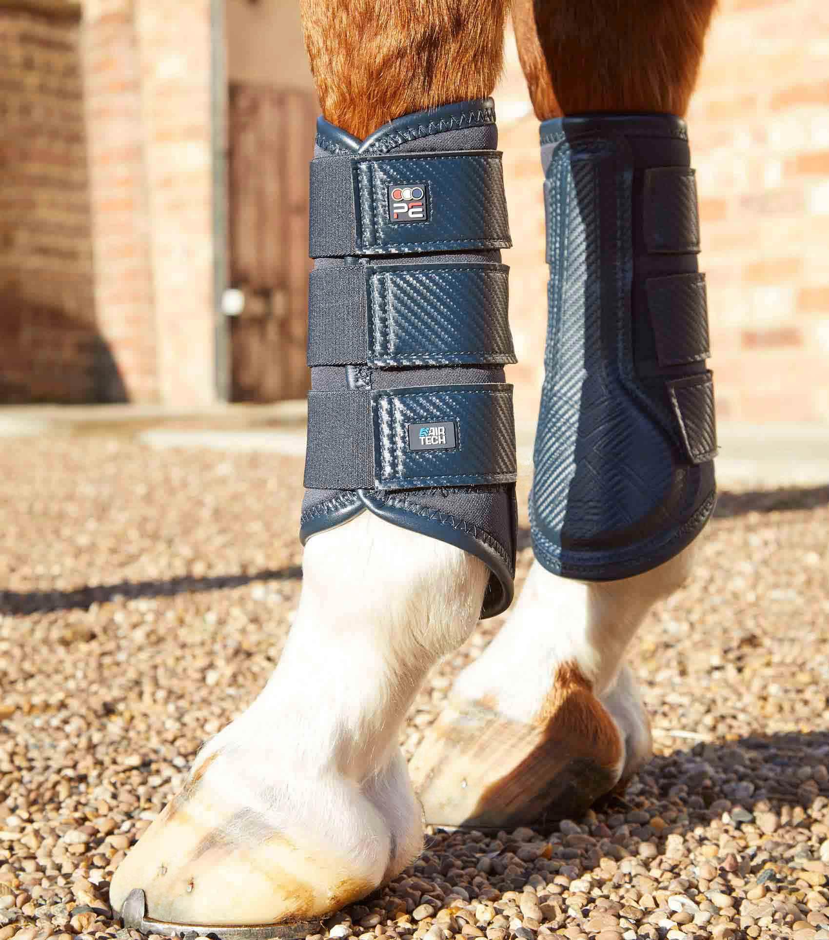 Premier Equine Carbon Air-Tech Single Locking Brushing Boots - Navy - N P Equestrian & Pet Supplies Ltd
