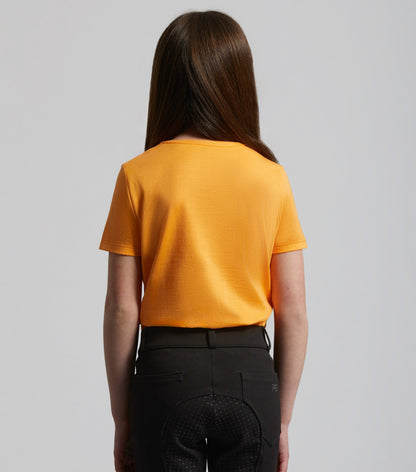 Premier Equine Chiaro Girls Cotton Riding T-Shirt Orange