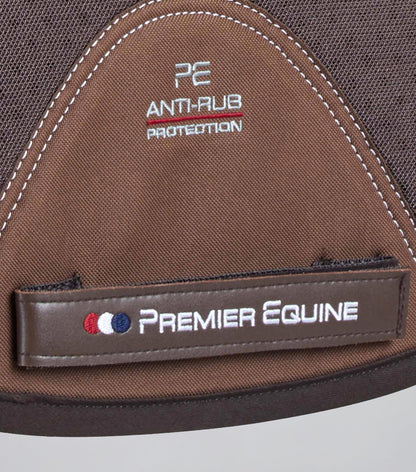 Premier Equine Close Contact Airtechnology Shockproof Wool Saddle Pad - GP/Jump Square Brown/Brown Wool