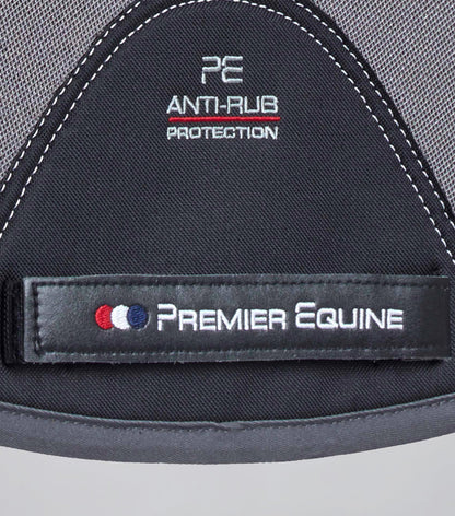 Premier Equine Close Contact Airtechnology Shockproof Wool Saddle Pad - GP/Jump Square Grey/Black Wool