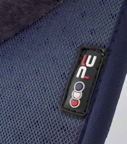 Premier Equine Close Contact Airtechnology Shockproof Wool Saddle Pad - GP/Jump Square Navy/Grey Wool