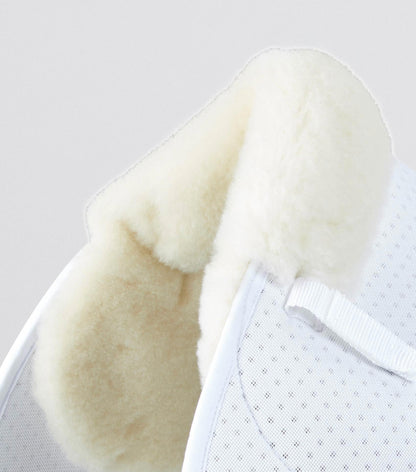 Premier Equine Close Contact Airtechnology Shockproof Wool Saddle Pad - GP/Jump Square White/Natural Wool