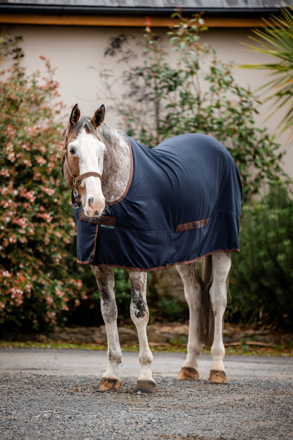 Bucas Linen Cool Sheet - Navy/Coffee