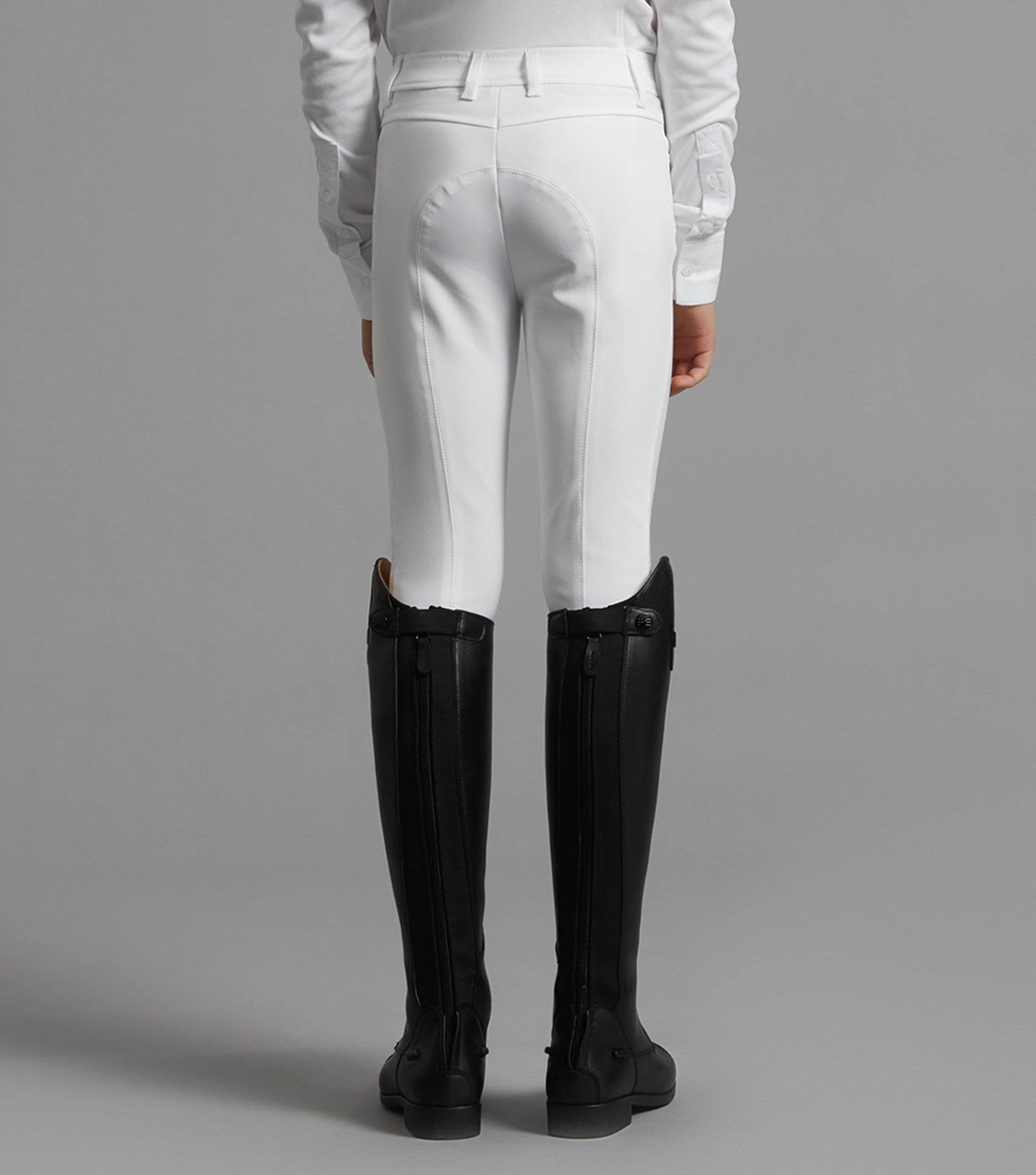 Premier Equine Derby Boys Competition Riding Breeches White - N P Equestrian & Pet Supplies Ltd 
