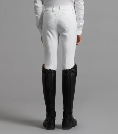 Premier Equine Derby Boys Competition Riding Breeches White - N P Equestrian & Pet Supplies Ltd 