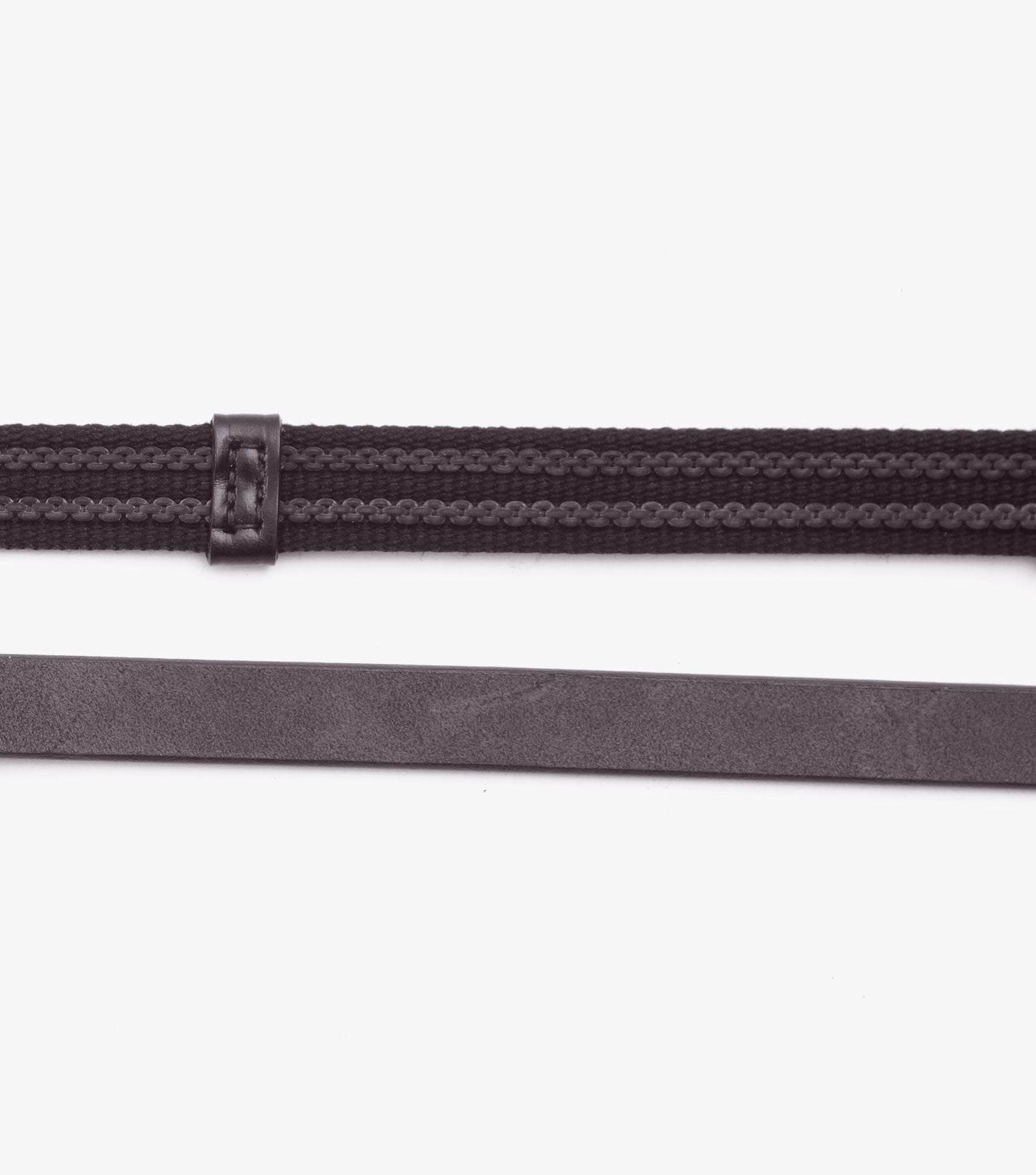 Premier Equine Domenico Web & Rubber Grip Reins Brown - N P Equestrian & Pet Supplies Ltd 