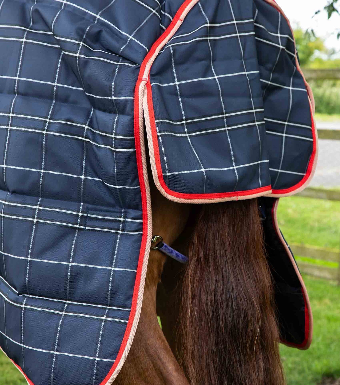 Premier Equine Domus 200g Combo Stable Rug Navy Check - N P Equestrian & Pet Supplies Ltd 