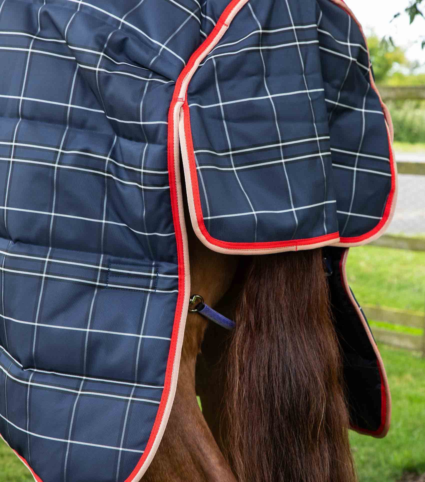 Premier Equine Domus 200g Combo Stable Rug Navy Check - N P Equestrian & Pet Supplies Ltd 